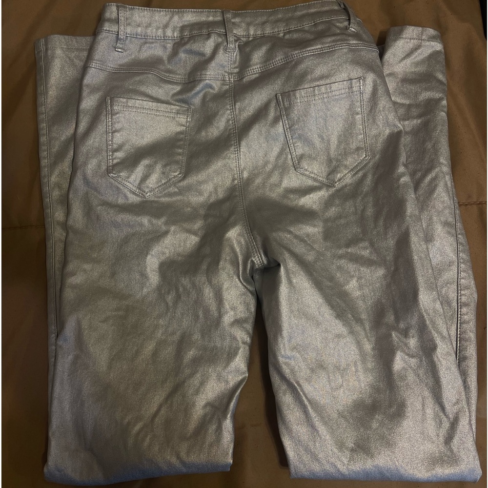 Metallic Silver Jeans